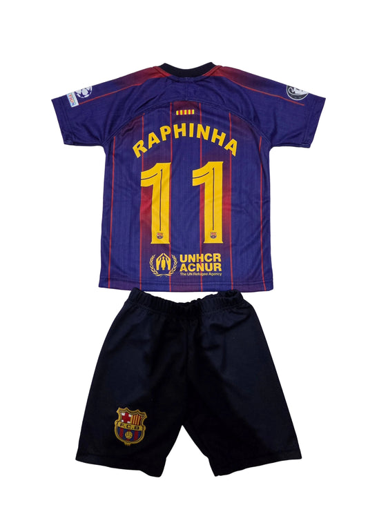 2025 Детски футболен екип на RAPHINHA, Барселона Червен Син Рафиня 11