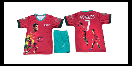 Ликът на CR7 Детски футболен спортен екип Роналдо с Чорапи на Португалия 26г