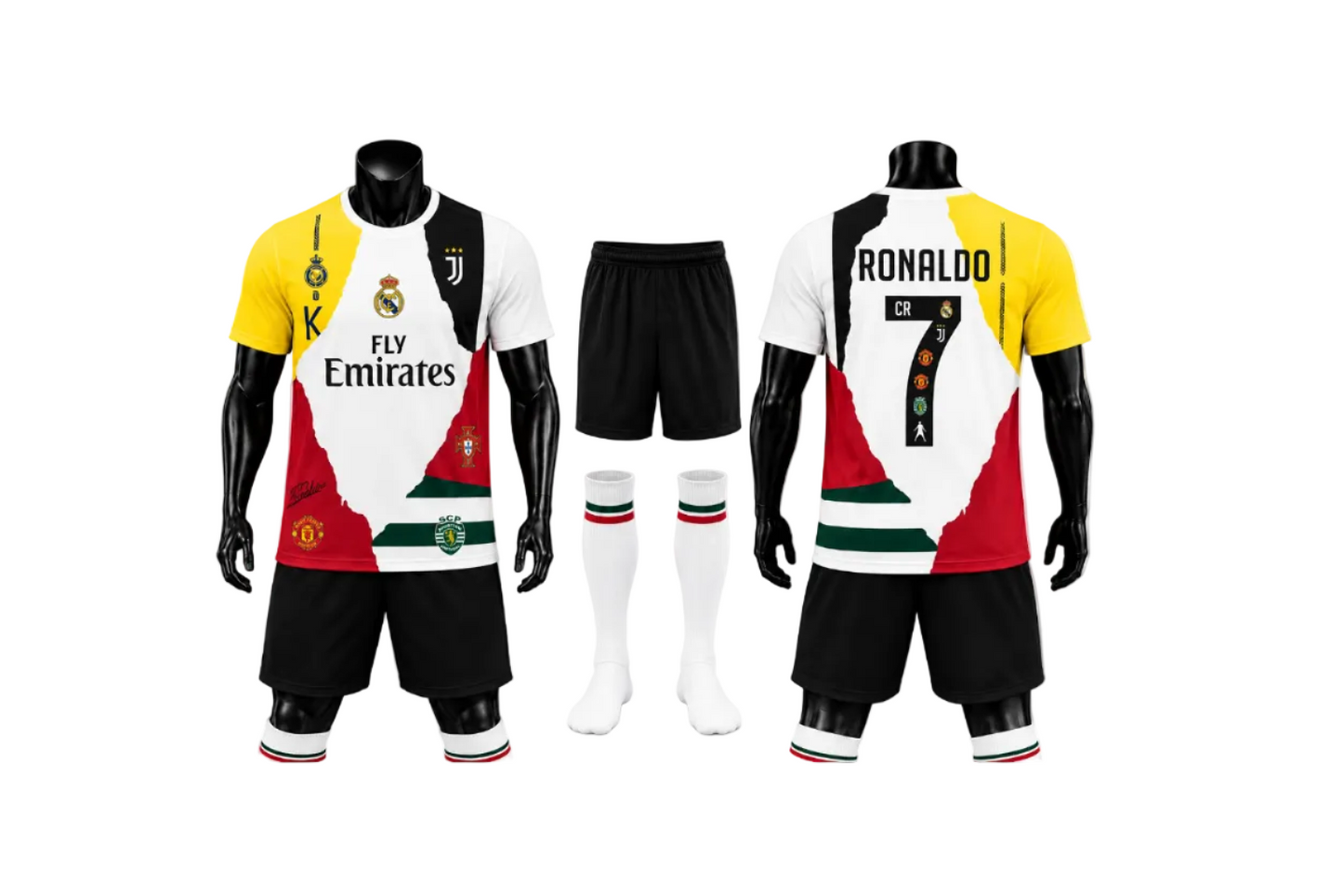 New Детски футболен спортен екип RONALDO WORLD Роналдо Юбилеен + Подарък ГРИВНА