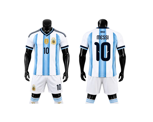 Световно Детски спортен екип на Меси 10 с чорапи, футболен MESSI 10 ARGENTINA + Подарък ГРИВНА