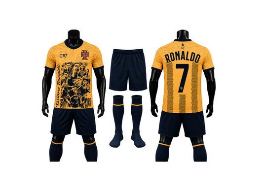 Orange CR7 Детски футболен спортен екип Роналдо с Чорапи на Portugаlia + Подарък Гривна