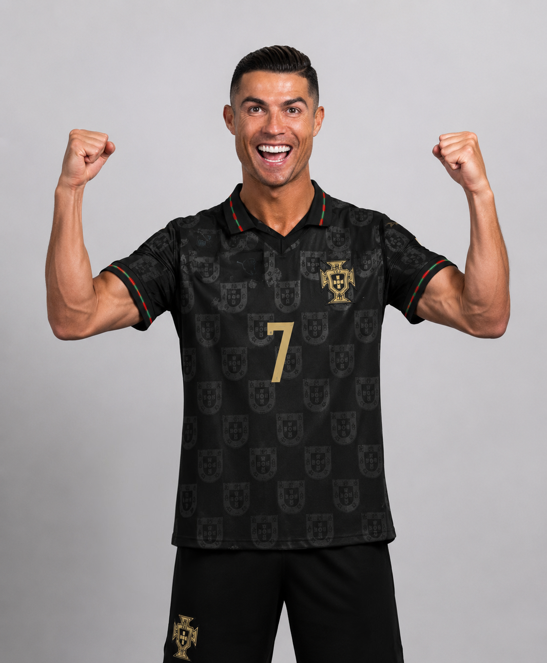 New Black Детски спортен екип на Роналдо 7, CR7 Ronaldo Черен EUSEBIO Limited