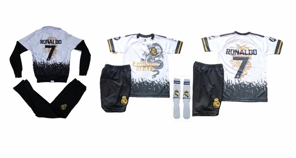 2026 Детски футболен екип на Роналдо, Дракон Реал Мадрид Спортен суитчър и анцуг RONALDO CR7