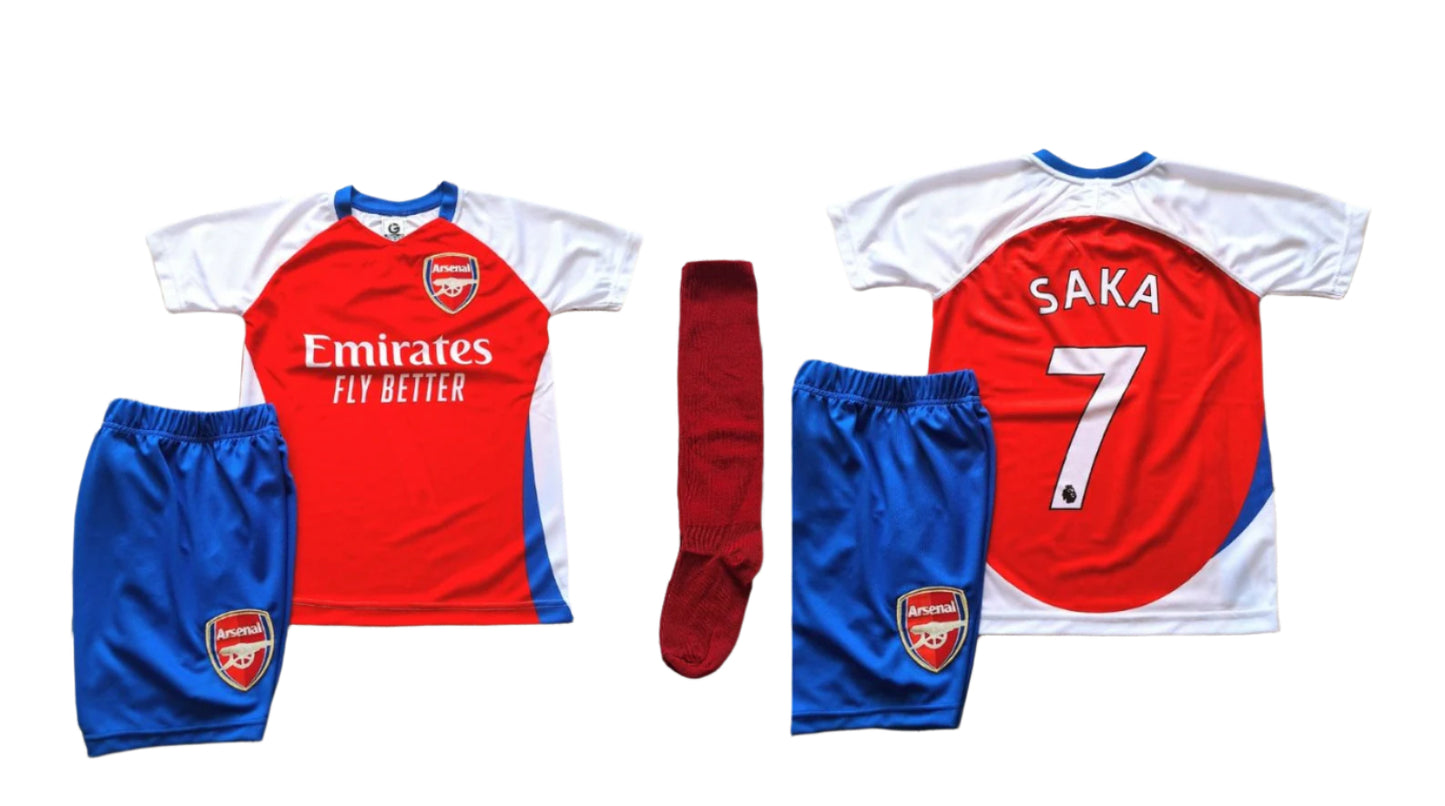 Детски спортен екип на Букайо Сака 7 с шорти, SAKA Arsenal 2025 Арсенал