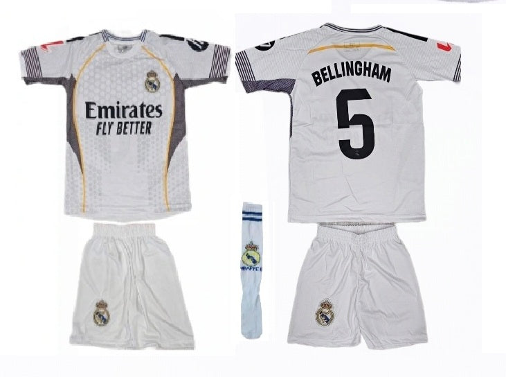 2026 Детски спортен екип на Джуд Белингам 5, футболен Bellingham REAL MADRID Бял