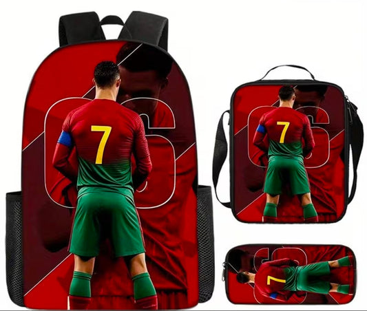 Футболна Ученическа Раница RONALDO 7 СЕТ Чантичка, Несесер Португалия