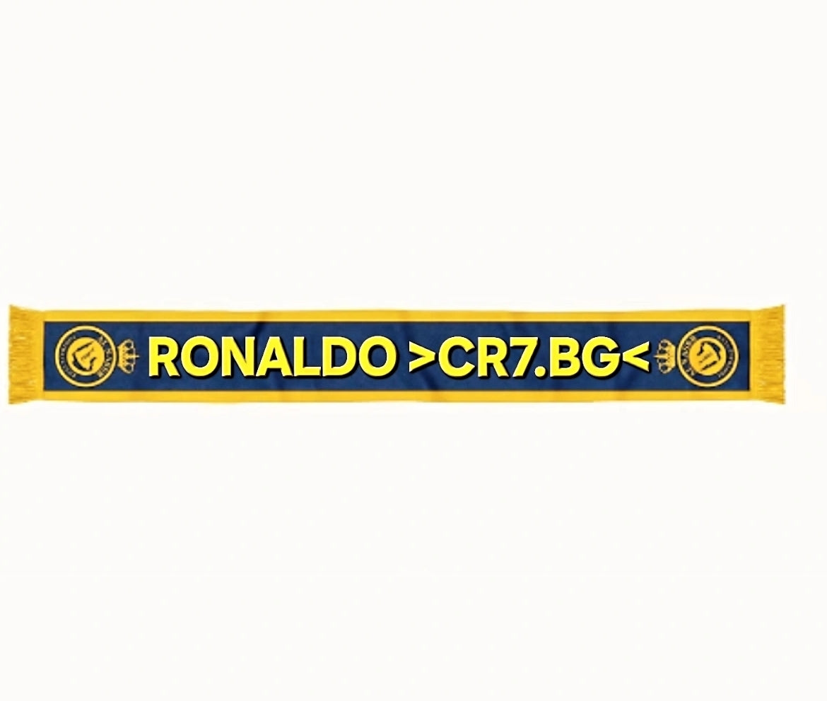 Футболен Шал RONALDO Al Nassr   Спортно шалче Роналдо CR7.BG син плетен