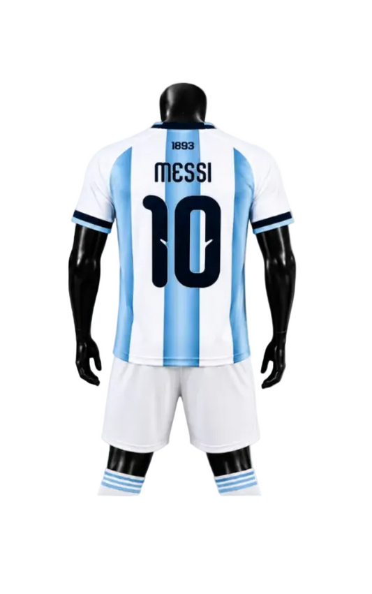 Световно Детски спортен екип на Меси 10 с чорапи, футболен MESSI 10 ARGENTINA + Подарък ГРИВНА