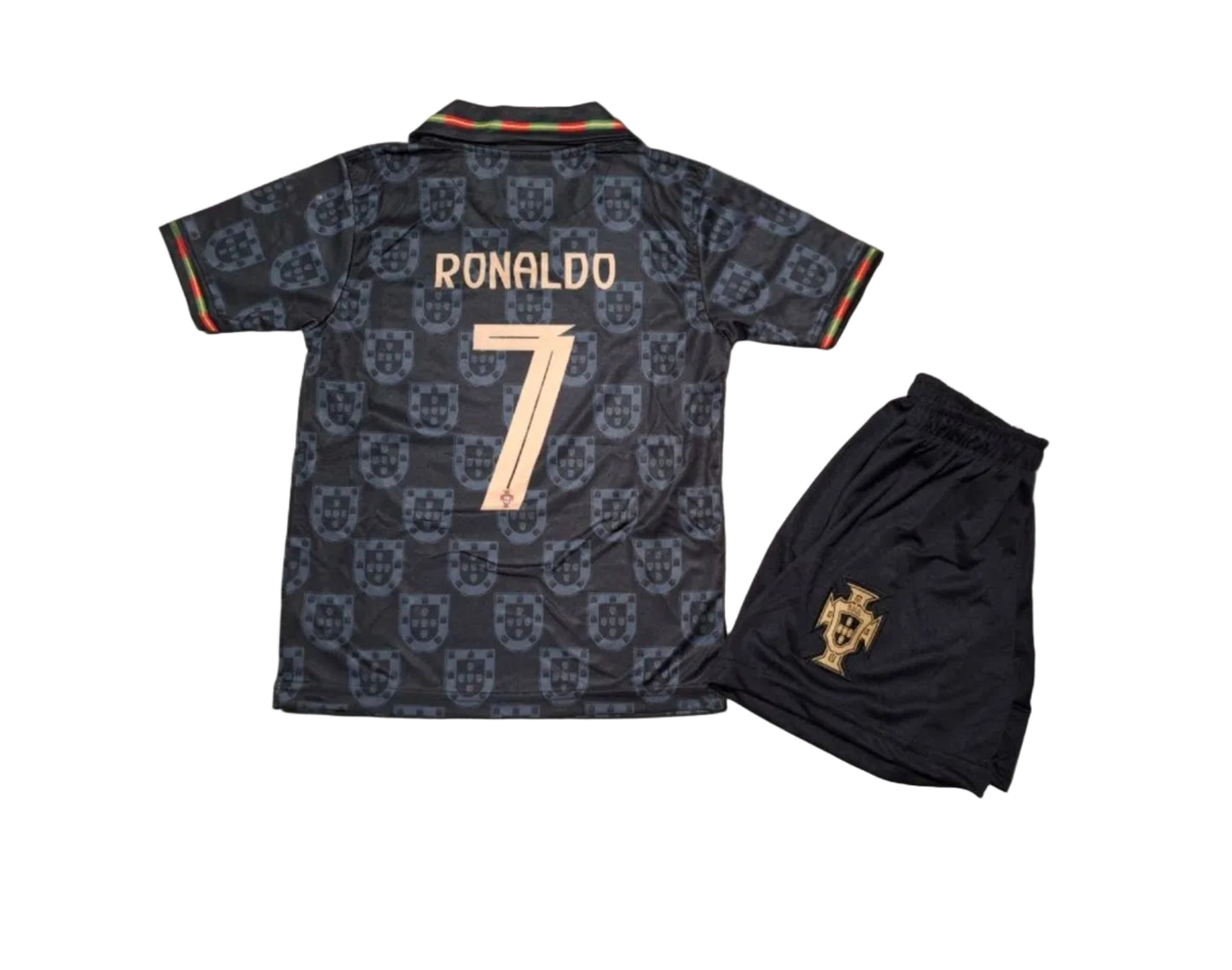 New 2026 Детски спортен екип на CR7 Роналдо 7 Световно , ПОРТУГАЛИЯ Black