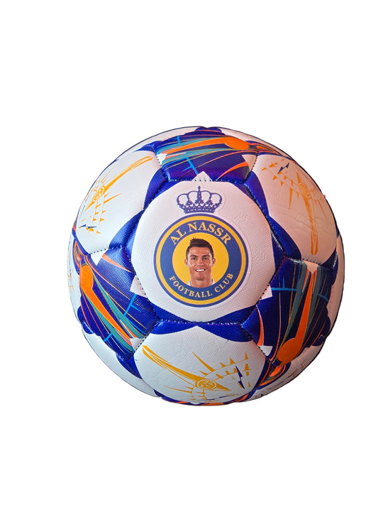 Футболна Топка на CR7 Роналдо Синя 25/26г Бяла Размер 5, Шита