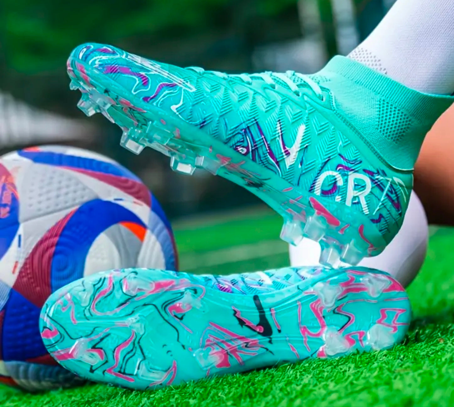 CR7 Кристиано Роналдо футболни Бутони Blue детско | Калеври за футбол Син цвят