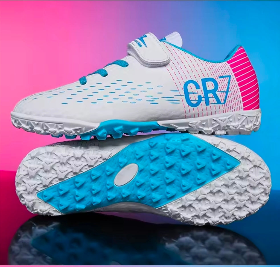 CR7 Кристиано Роналдо футболни Маратонки Бяло детско 30 | Стоножки с Лепенка WHITE CR7