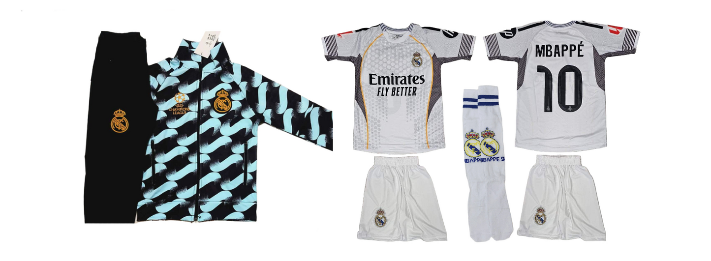 Детски спортен екип на Мбапе 10, Син Спортен суитчър и анцуг MBAPPE 10 Real Madrid