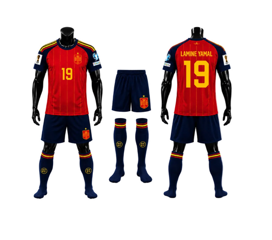 FiFA Детски екип на Ламин Ямал 10 Испания с Чорапи 2026 Световно SPAIN Lamine YAMAL + Подарък ГРИВНА