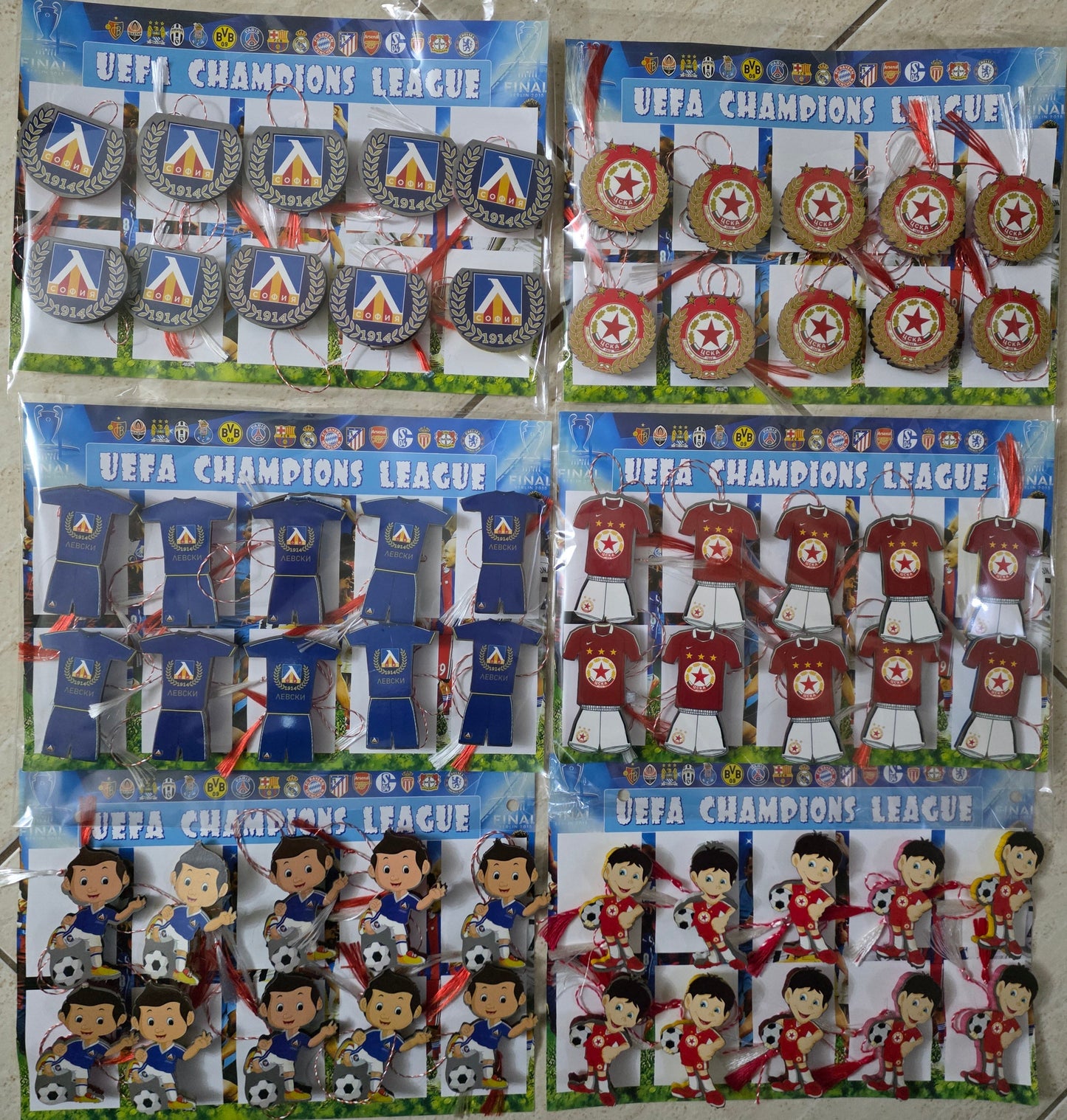 Мартеници за деца Левски и Цска