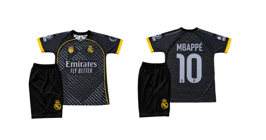 New Mbappe 10 BLACK Детски футболен екип Мбапе 10, Реал Мадрид Резервен