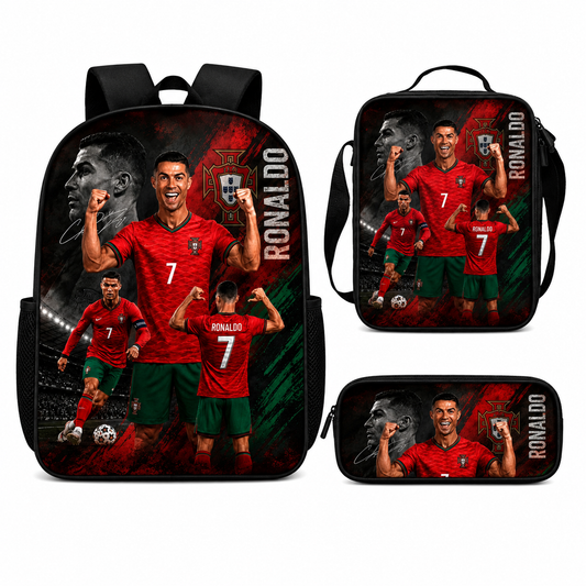 CR7 Футболна Ученическа Раница RONALDO 7 СЕТ Чантичка, Несесер Португалия