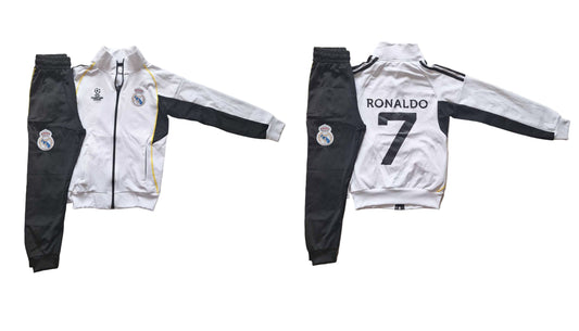 ШЛ спортен екип на Роналдо 7, Анцуг с дълъг ръкав Реал Мадрид - бял цвят