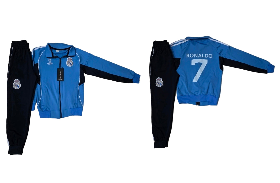 ШЛ спортен екип на Роналдо 7, Анцуг с дълъг ръкав Реал Мадрид - Светло синьо