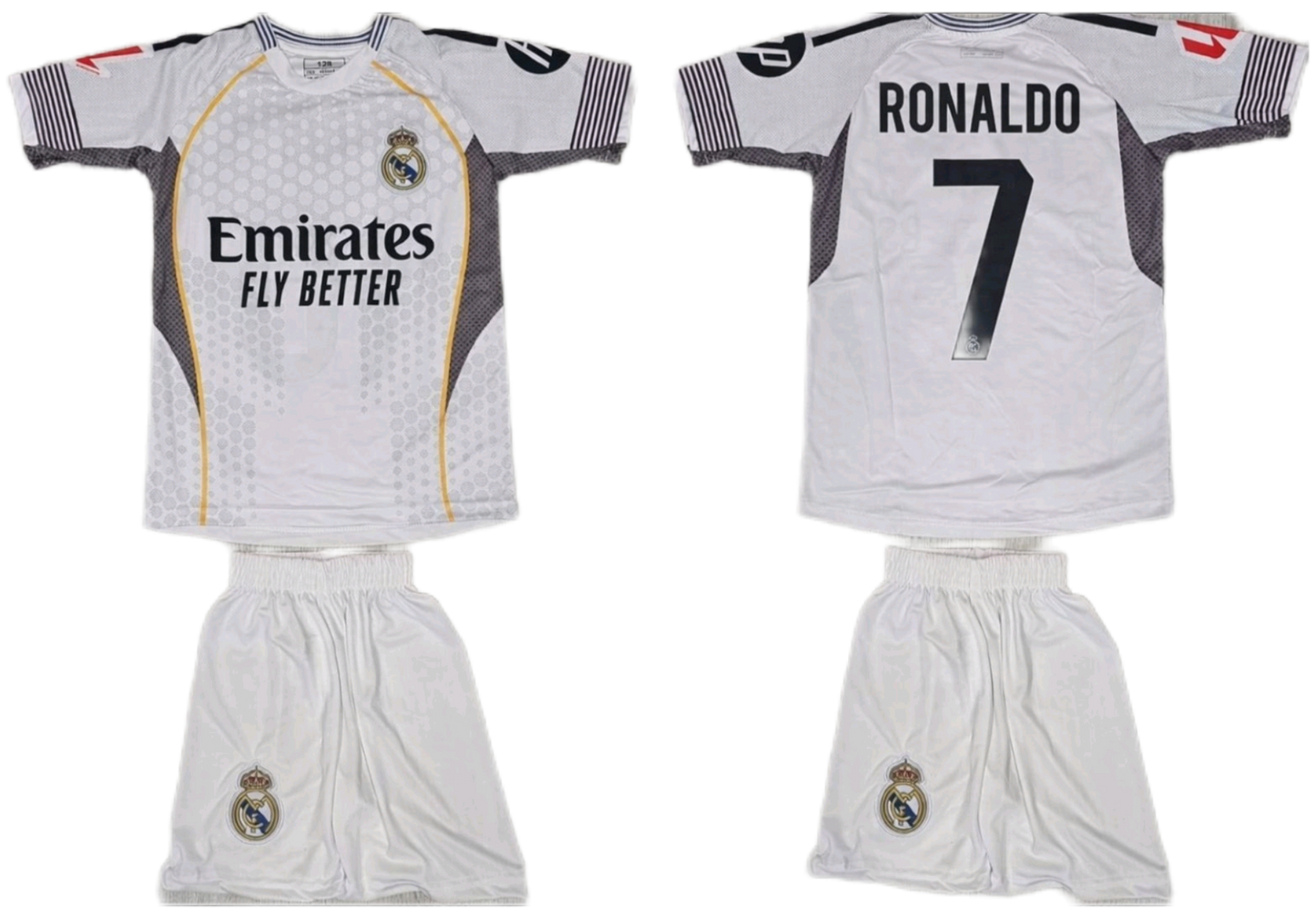 New 26г CR7 Детски футболен спортен екип RONALDO с Чорапи на  Реал Мадрид Роналдо 7 Бял