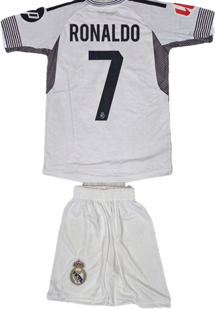 New 26г CR7 Детски футболен спортен екип RONALDO с Чорапи на  Реал Мадрид Роналдо 7 Бял