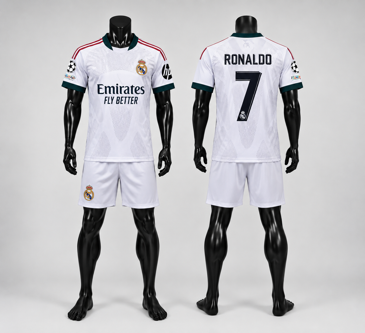 2027 Детски спортен екип Реал Мадрид Роналдо 7, Бял футболен с чорапи RONALDO