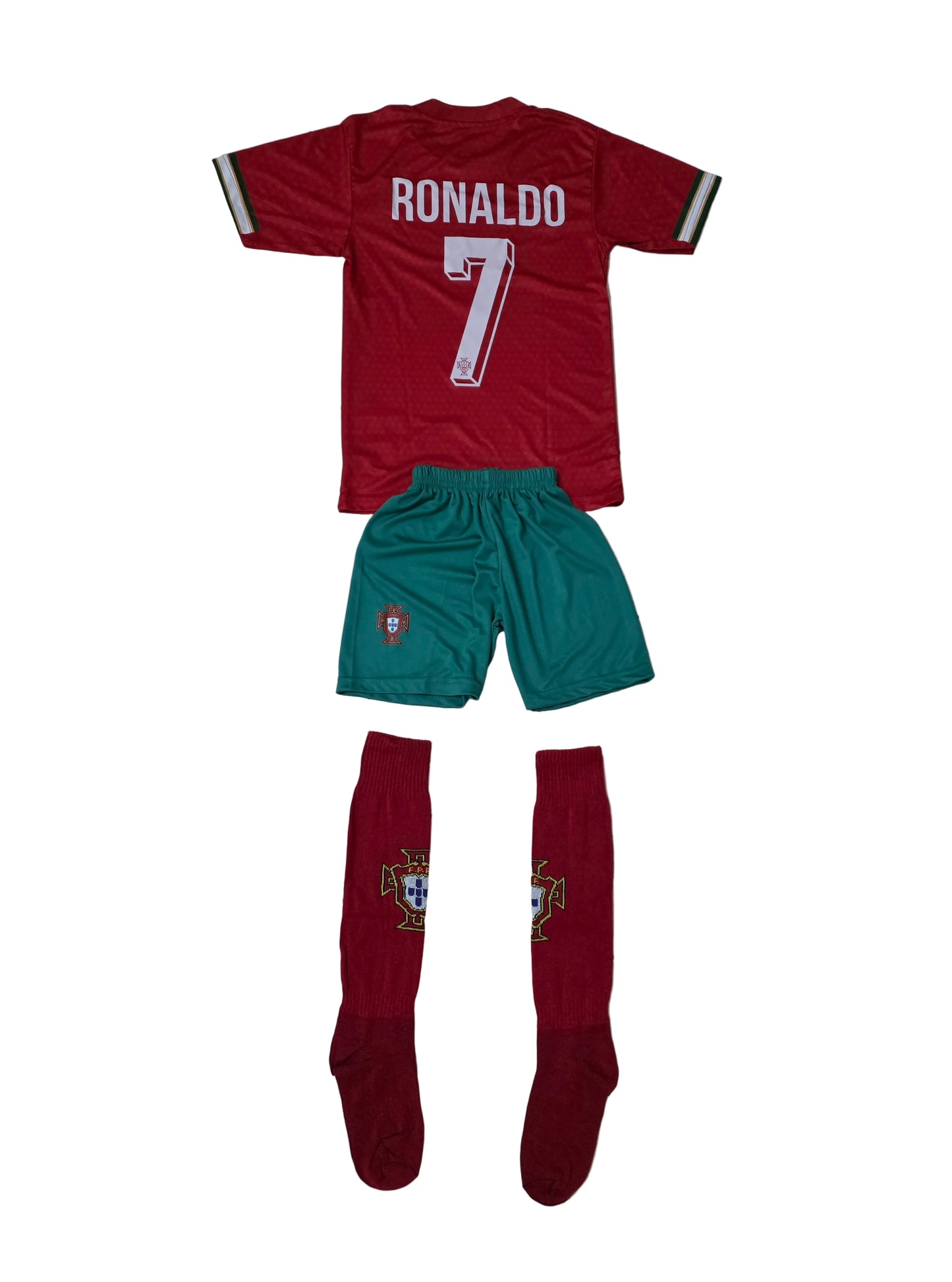 26г Детски спортен екип на CR7 Роналдо 7 с чорапи + Зимна шапка ПОРТУГАЛИЯ CR7