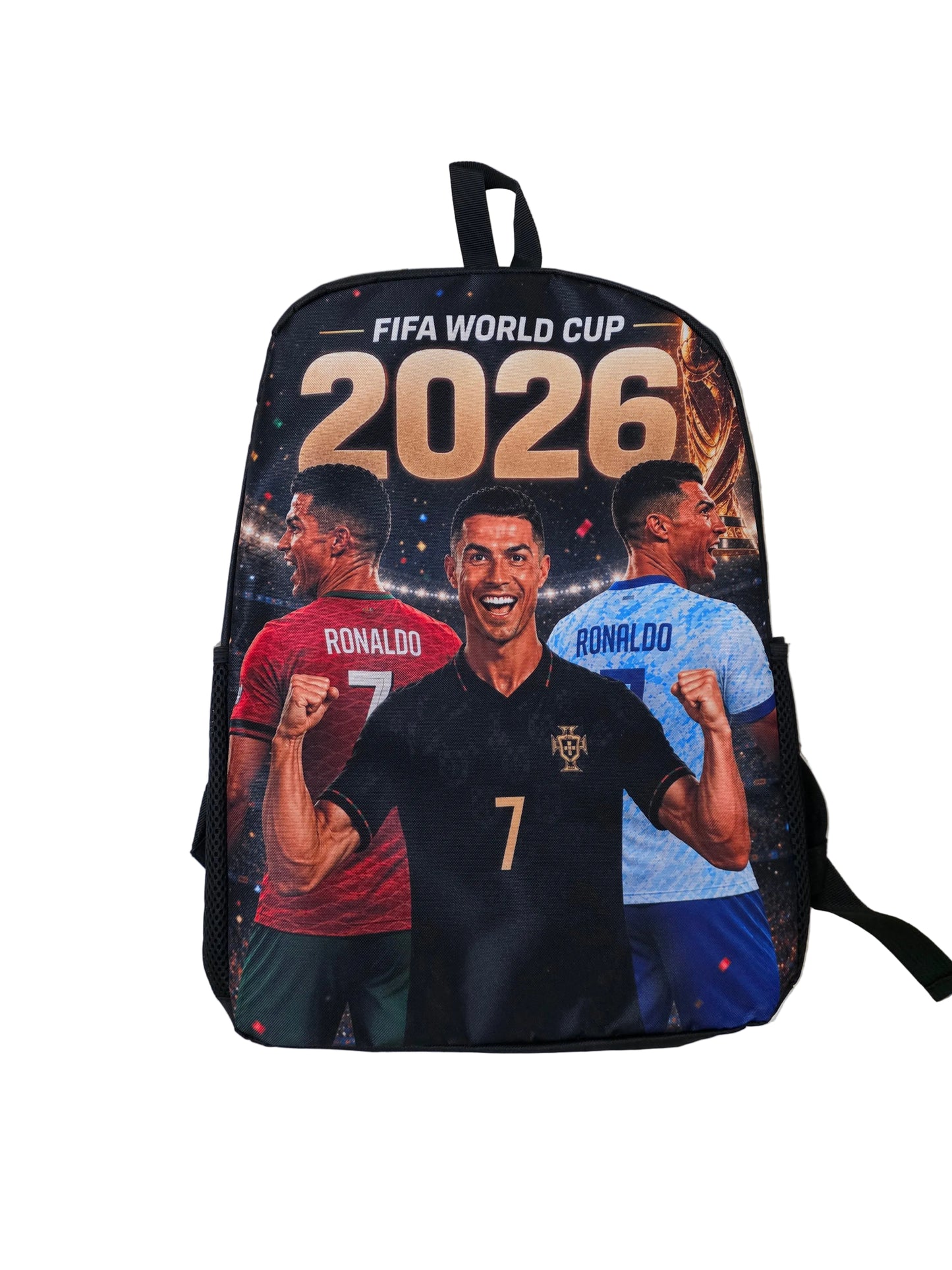 Футболна Ученическа Раница 2026 RONALDO 7 детско юноша Черна Роналдо Португалия
