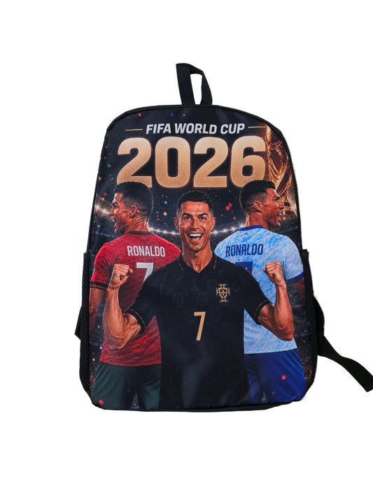 Футболна Ученическа Раница 2026 RONALDO 7 детско юноша Черна Роналдо Португалия