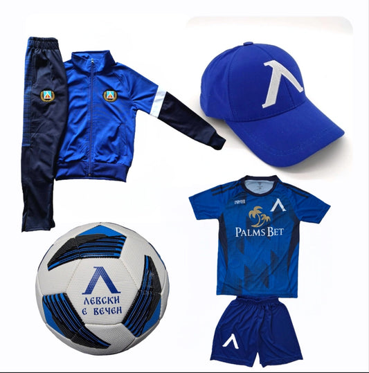 2026 Детска футболна Екипировка на Левски София, за 12г. СЕТ син Комплект Левски е вечен