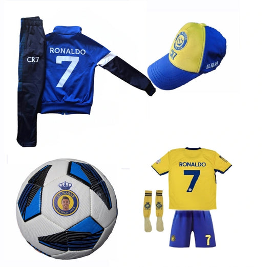 2026 CR7 Детска футболна Екипировка на Роналдо, за 8г. СЕТ Син Ал Насър
