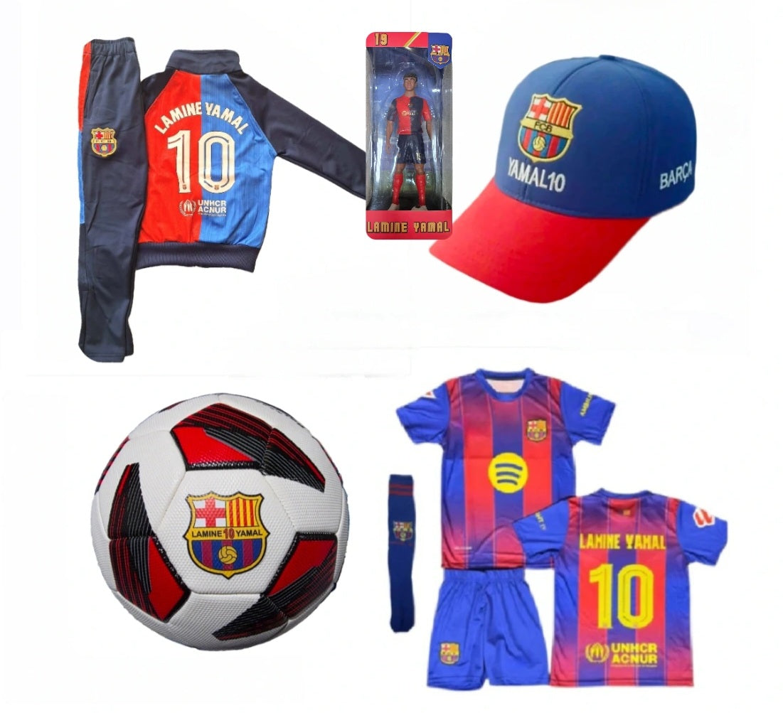 2026г Детска футболна Екипировка с играчка на Ямал Барселона, за 6г. СЕТ Син Lamine Yamal 10