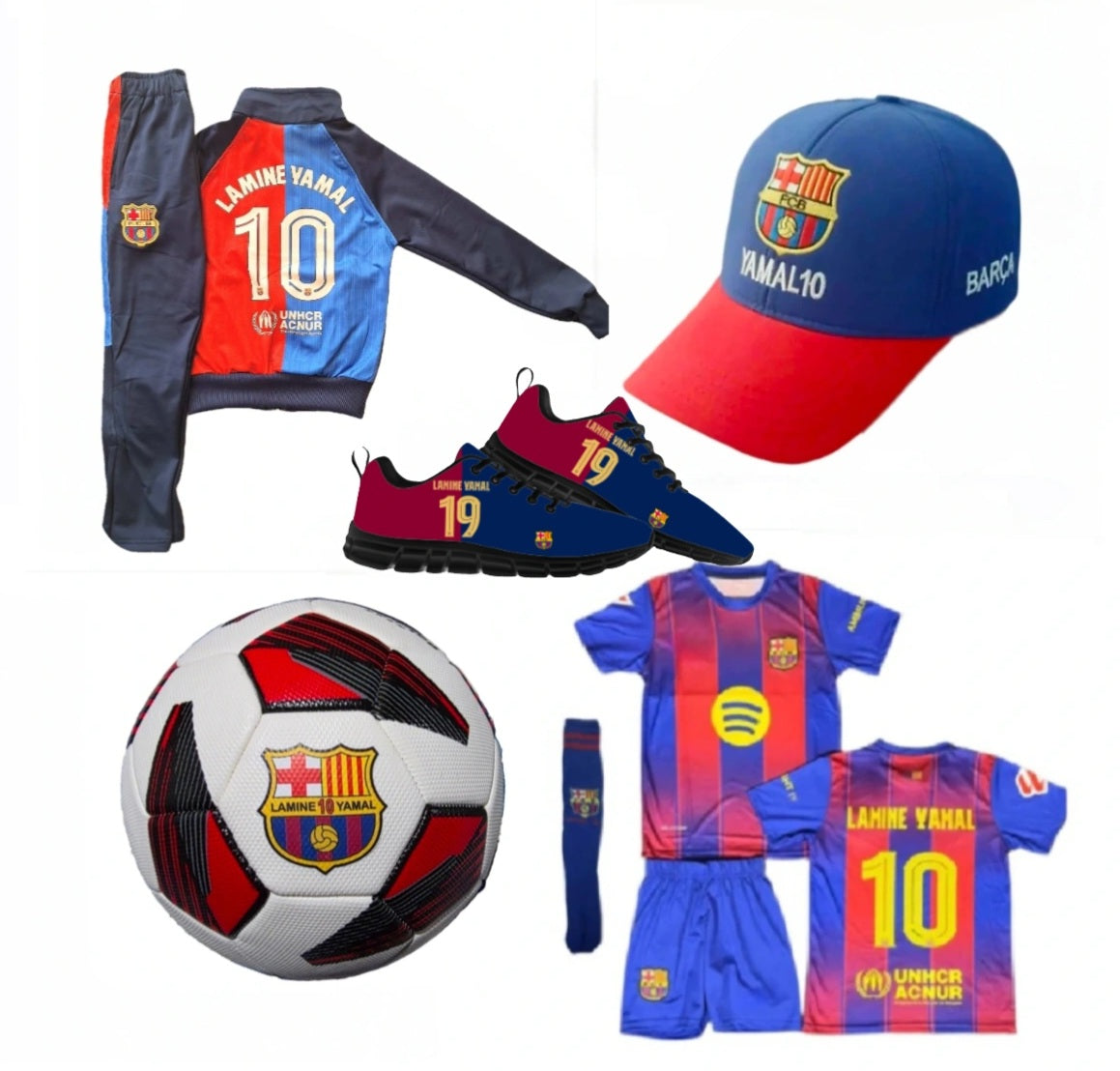 2026г Детска футболна Екипировка с Маратонки на Ямал Барселона, за 8г. СЕТ Син Lamine Yamal 10
