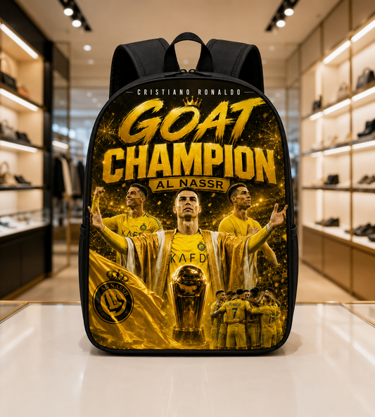 Златна Футболна Ученическа Раница RONALDO 7 Ал Насър CR7
